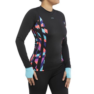 เสื้อว่ายน้ำแขนยาว เสื้อว่ายน้ำ ชุดว่ายน้ำผู้หญิง ชิ้นบนรุ่น Una Womens Swimming Top - Typ Black