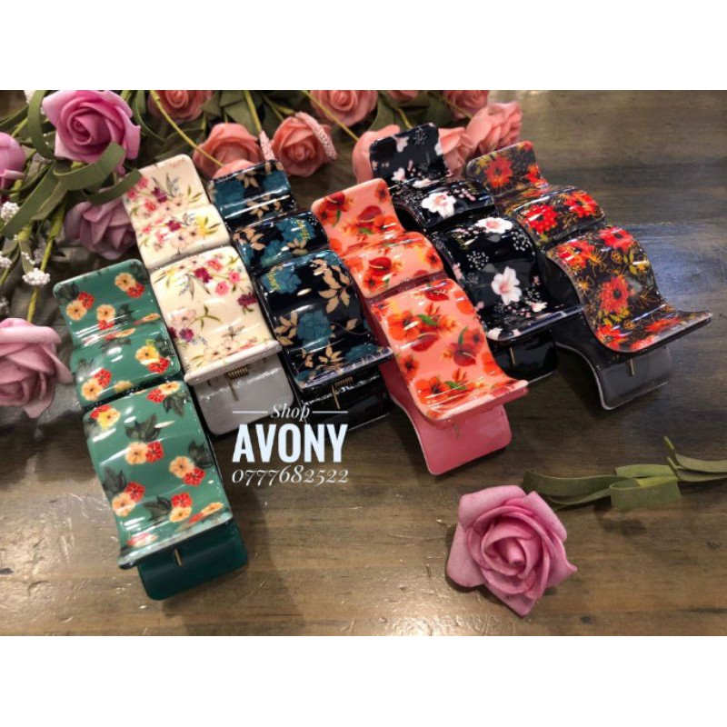 Pb3 กิ๊บติดผม 5 ฟันดอกไม้สีสันสดใส - น้ําผึ้ง