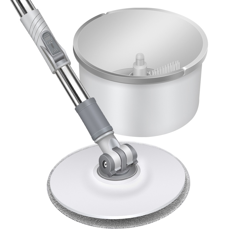 KUMALL ไม้ถูพื้น Spin Mop ปี2022 สำหรับทำความสะอาดและขจัดน้ำเสีย ยกไม้ถูพื้นขึ้นลงเพื่อเปลี่ยนโหมดกา