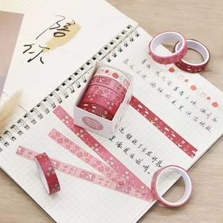 Enwei สติกเกอร์เทปวาชิ ลายเรขาคณิต สไตล์วินเทจ 5 ม้วน สําหรับตกแต่งสมุดภาพ