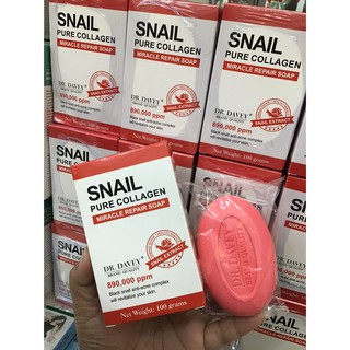 DR. DAVEY Snail Pure Collagen Soap สบู่หอยทาก อโลเวร่า ลดเลือนรอยดำจากสิว**ของแท้ พร้อมส่ง