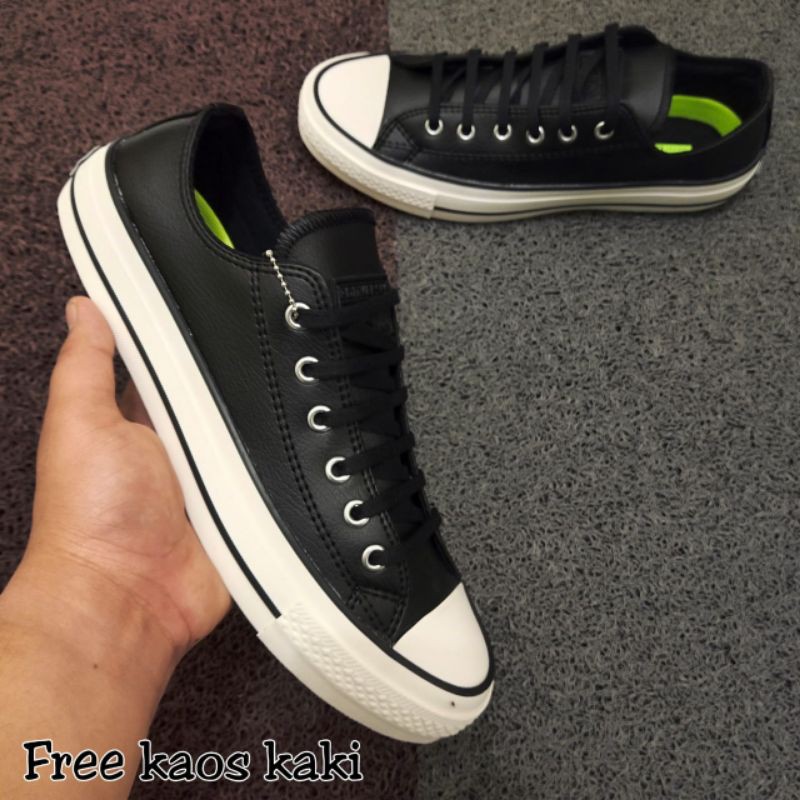 Converse Leather 70s LOW BLACK WHITE SNEAKERS Men