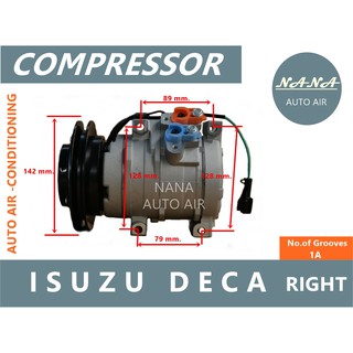 ของใหม่ มือ 1!!! COMPRESSOR คอมแอร์ ISUZU DECA 1A-R 10S15 คอมเพลสเซอร์แอร์รถยนต์