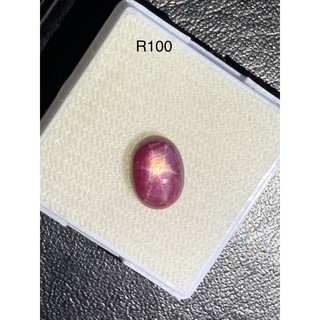 R100 พลอยทับทิมสตาร์ star ruby sapphire  อาฟริกา ปรับปรุงเผาใหม่ จำนวน 1เม็ด นน 3.6กะรัต ขนาด 9.9x7.4x4.2มิลลิเมตร