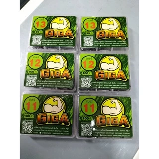 (ขายส่ง) เบ็ดกล่อง GiGa เขียว แบบมีเงี่ยงหลัง ก้านยาว จิก้าเขียว