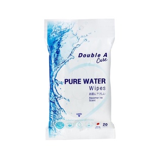 ผ้าเช็ดทำความสะอาดผิวสูตรอ่อนโยน ดั๊บเบิ้ล เอ แคร์  20 Sheets กระดาษทิชชู Gentle Cleansing Wipes Double A Care 20 Sheets