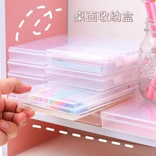 กล่องดินสอ✨ฟรีสติ๊กเกอร์ตกแต่ง✨กล่องใส ใส่เครื่องเขียน สำหรับใส่ปากกา กล่องอเนกประสงค์