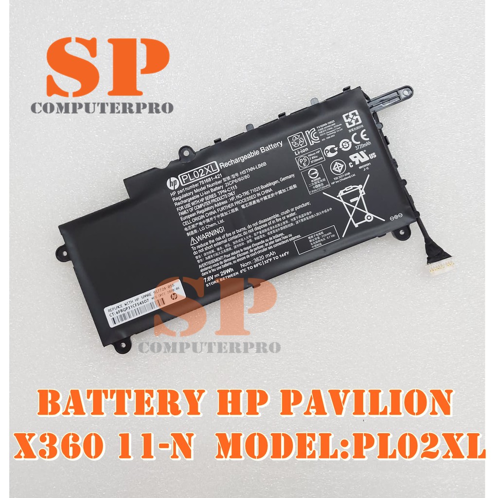 HP BATTERY แบตเตอรี่ของแท้ HP PAVILION X360 11-N Series Model:PL02XL