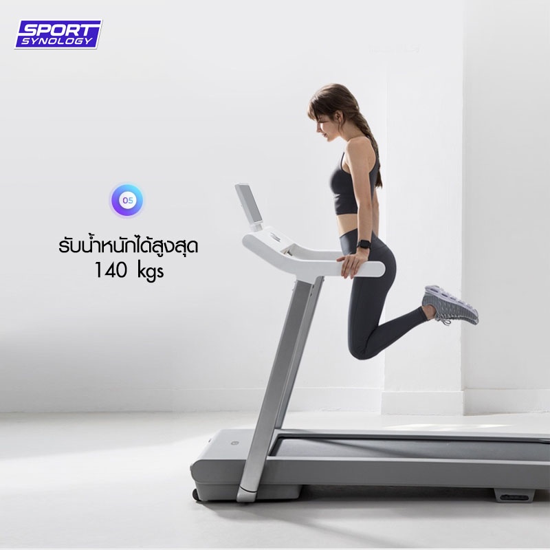 SPORT SYNOLOGY ลู่วิ่งไฟฟ้า รุ่น Z4S (มอเตอร์ 4 HP)  ดีไซน์สีขาวสุดมินิมอล มาพร้อมระบบรับแรงกระแทก Air Cushion รูปที่ 2