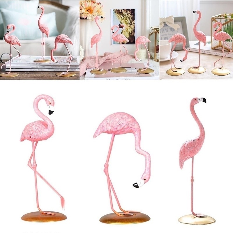 ตุ๊กตานกฟลามิงโก้เรซิ่น สีชมพู หรูหรา สําหรับตกแต่งบ้าน ห้องนั่งเล่น ห้องนอน สํานักงาน สวน เดสก์ท็อป