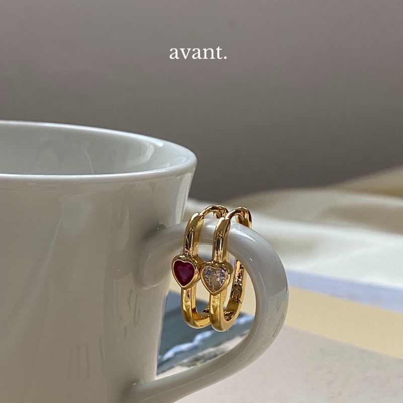 Avantgarde.bkk 🥓wendy curve hoop (Brass+18K)(nickel free)