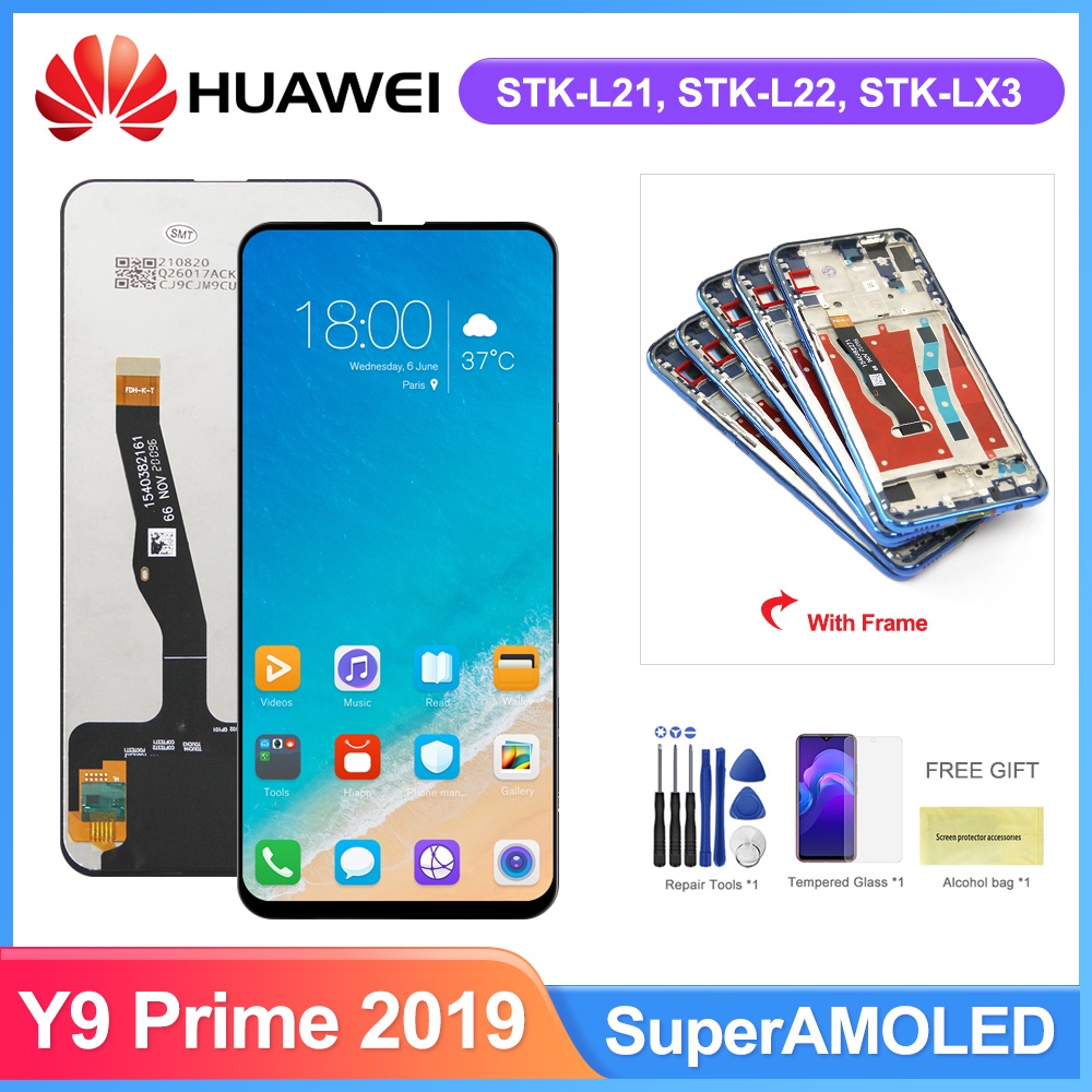 Huawei Y9 Prime 2019 จอแสดงผล LCD Touch Screen Digitizer STK-L21 LX3 P สมาร์ท Z STK-LX1 จอแสดงผล