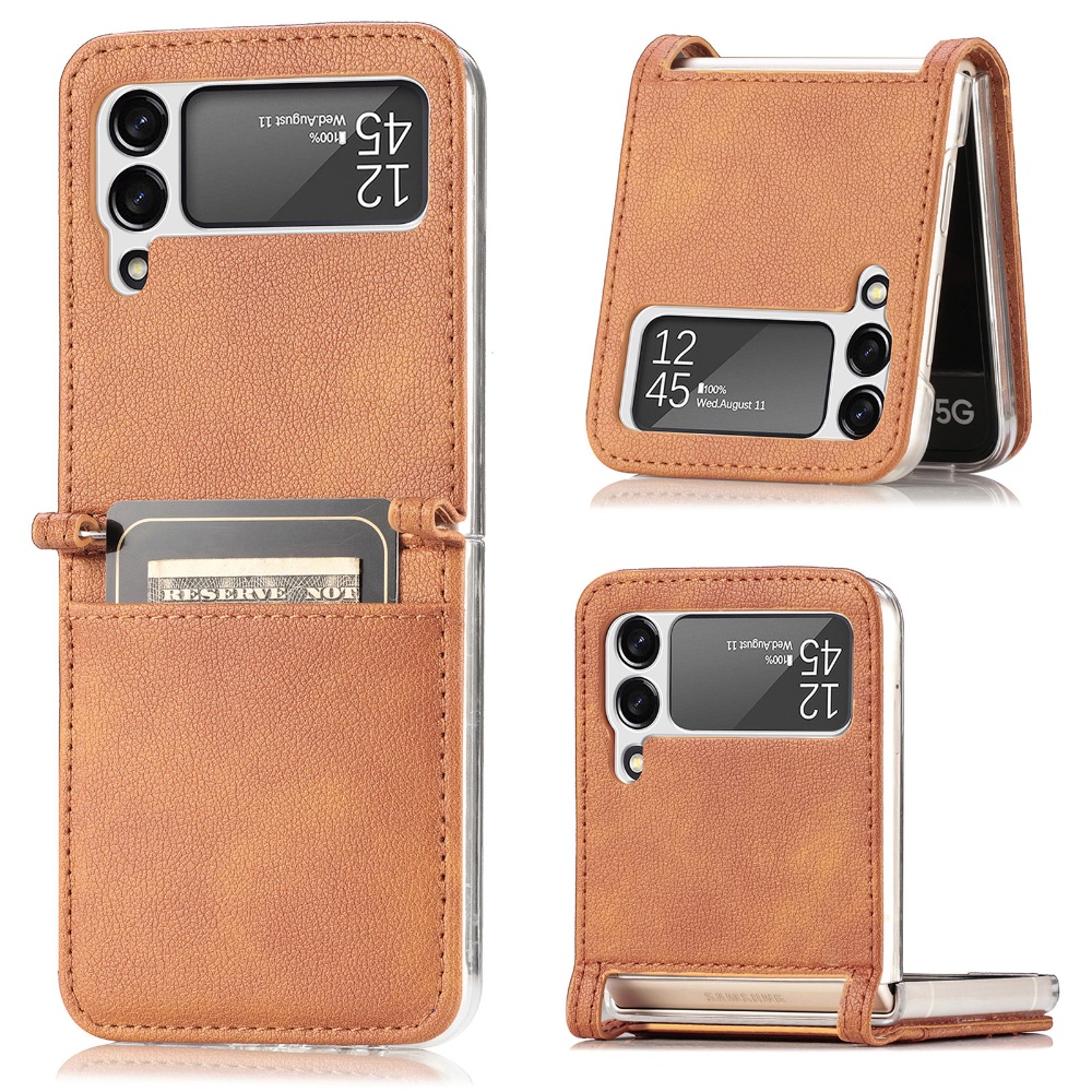HOCE zflip7 เคสหนังกันกระแทกสําหรับ Samsung Galaxy Z Flip 3 Z Flip 4 zflip5 ZFlip6 5G ทนต่อการขีดข่วน