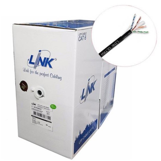 LINK (สายแลนนอกอาคารไม่มีสลิง) รุ่น US-9106OUT CAT6 UTP Cable (305m/Box) Outdoor Original (สีดำ) – รับประกัน 30 ปี ราคา ถูกที่สุด ดีลบีเคเค แกลเลอรีภาพที่ 3