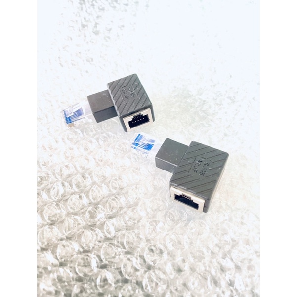 RJ45ชายหญิง90องศาสำหรับ Cat5 Cat6 LAN Ethernet สายเคเบิลเครือข่าย Extender ราคา ถูกที่สุด ดีลบีเคเค แกลเลอรีภาพที่ 2