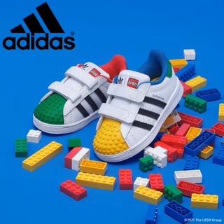 A × LEGO Superstar รองเท้าผ้าใบ รองเท้าวิ่ง สําหรับเด็กผู้ชาย ผู้หญิง