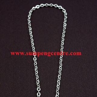 สร้อยสแตนเลสทับแบน เบอร์00: 16" - 30" (ครึ่งโหล) Flat stainless necklace with holes no.00: 16" - 30" (half a dozen)