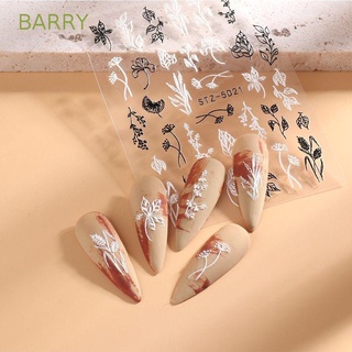 BARRY Popular 5D Nail Art Stickers Flower Manicuring Sticker Self-adhesive Nail Decals Butterfly Nail Art Decoration Nail Salon Nail Art Sliders Nails Art Decals Black White Nail Art Watermarks