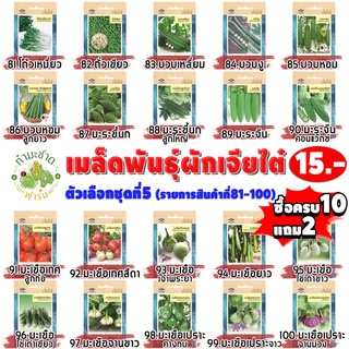 เจียไต๋#5 [10แถม2 เลือกของแถมได้] เมล็ดพันธุ์ผักสวนครัว เจียไต๋15฿ ชุดที่5 เม็ดผัก บวบ มะระ มะเขือ มะเขือเทศ ถั่วเขียว