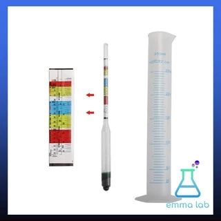 เครื่องวัดแอลกอฮอล์ วัดปริมาณน้ำตาล ความถ่วงจำเพาะ ไฮโดรมิเตอร์ hydrometer 3 in 1 วัดแอลกอฮอล์(ABV) น้ำตา(BRIX) ความถ่วง