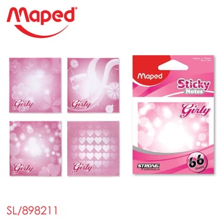 กระดาษโน๊ต กระดาษโน้ต Maped (มาเพ็ด) พื้นสีชมพู สติ๊กโน๊ต เกิลลี่ รหัส SL/898211 ราคาต่อ 1 ชุด