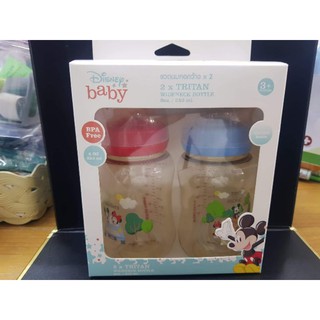 เบบี้แคร์ ดิสนีย์ เบบี้ Disney baby ขวดนมคอกว้างสีชา ขนาด 8 oz. จุกมาตรฐานไซส์ M (แพ็คคู่)