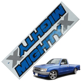 Sticker สติ๊กเกอร์ Mighty-X 2ชิ้น ไมตี้เอ็ก สีน้ำเงิน สำหรับ Toyota Mighty-X ปี 1988-1997