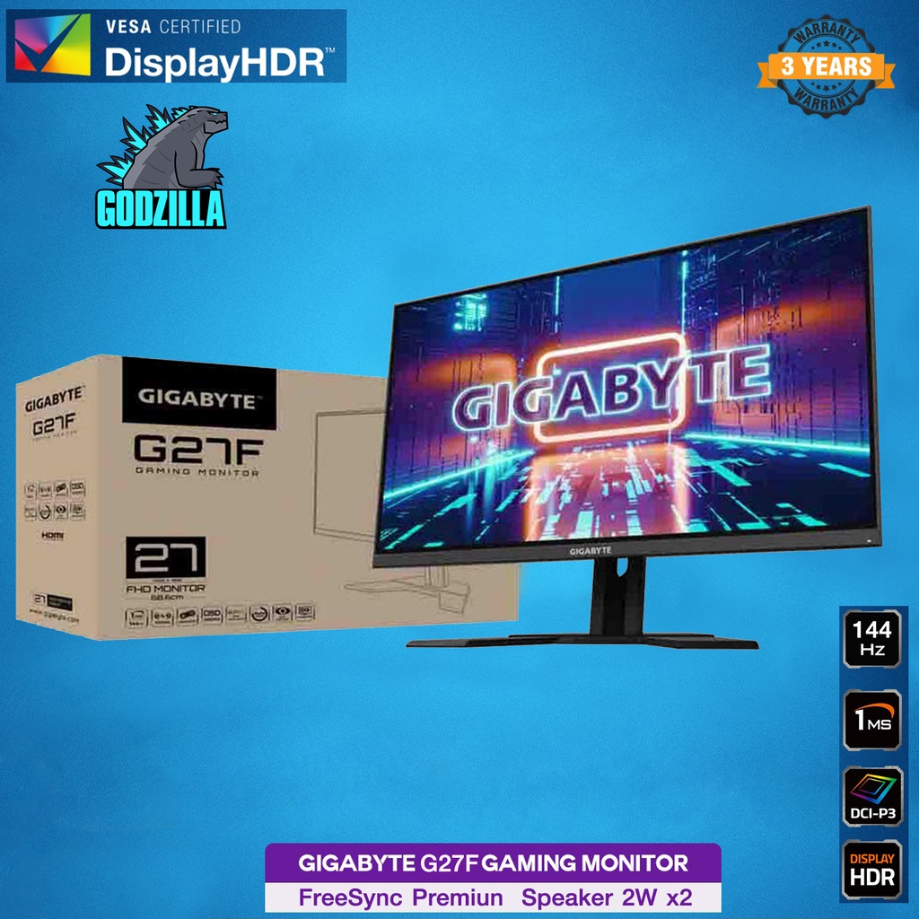 GIGABYTE G27F 2 Gaming Monitor 27"  IPS FHD 144Hz 1ms (จอภาพเกมมิ่ง)