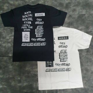 เสื้อยืดผ้าฝ้ายพิมพ์ลายแฟชั่นOfoM    เปล่า     ผู้ชาย     พื้น    ดำ Anti Social Social Club T-Shirt 100% Cotton