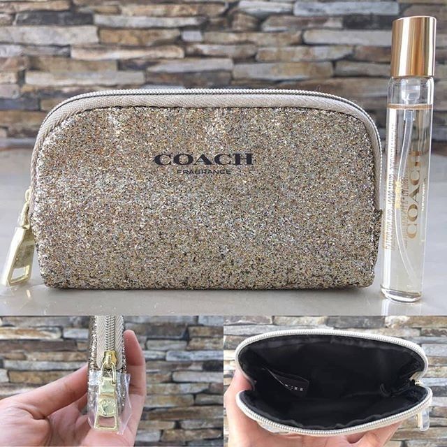 พร้อมส่ง ของแท้ 💕มาแล้วจ้าา เซ็ทน้ำหอม Coach Eau De Parfum 7.5ml + Glitter Pouch