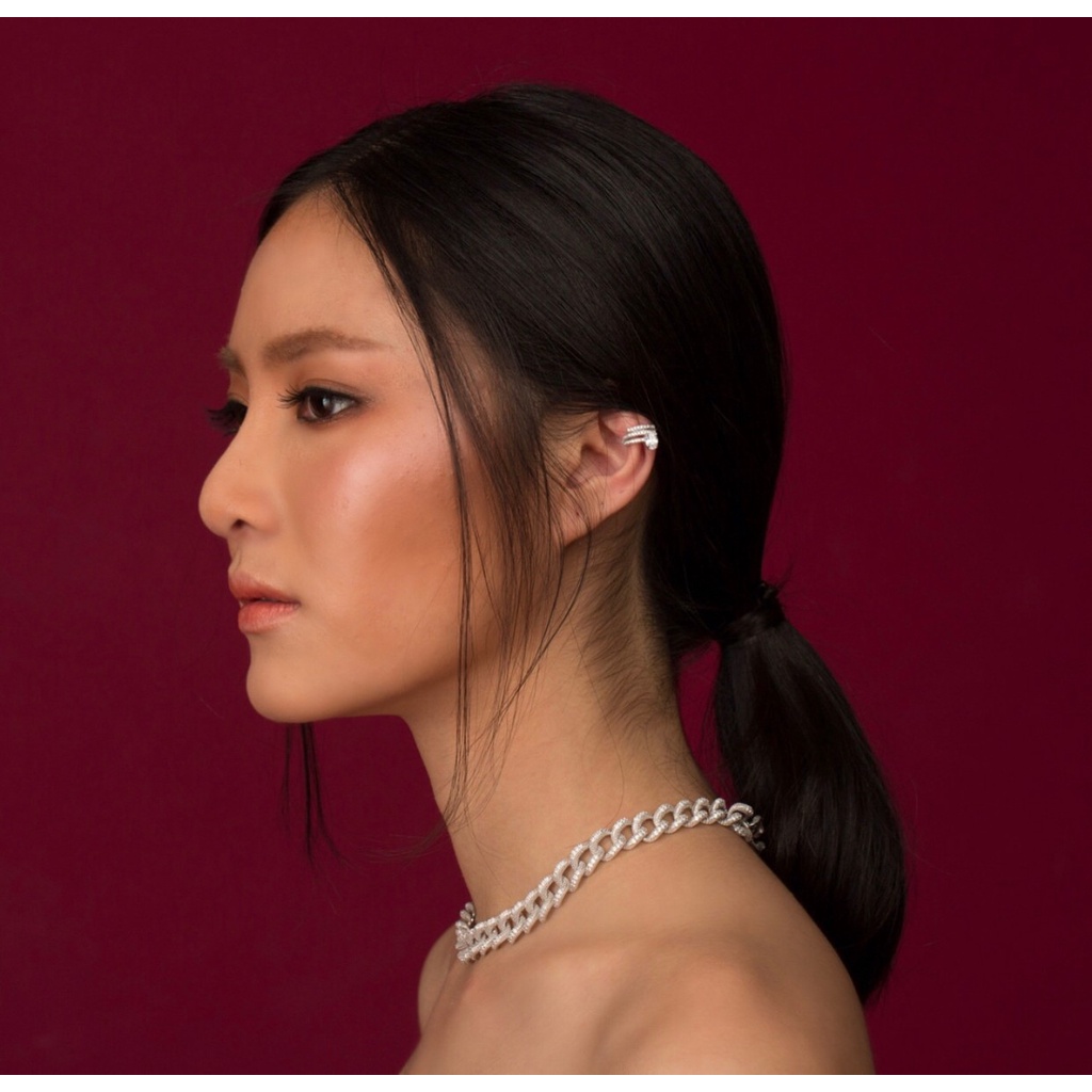 SWAN كاف أذن فضة Diamond بزركون — صورة 3