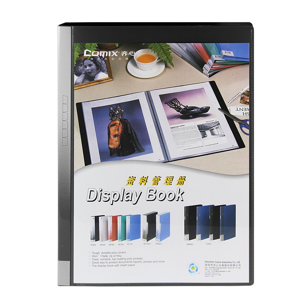 แฟ้มโชว์เอกสาร COMIX DF40 A4 40 ซอง สีดำ (PC)