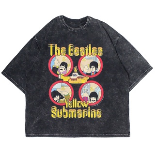 เสื้อยืดวงดนตรีเสื้อยืด ขนาดใหญ่ พิมพ์ลายวง THE BEATLES สีเหลือง สําหรับผู้ชายall size