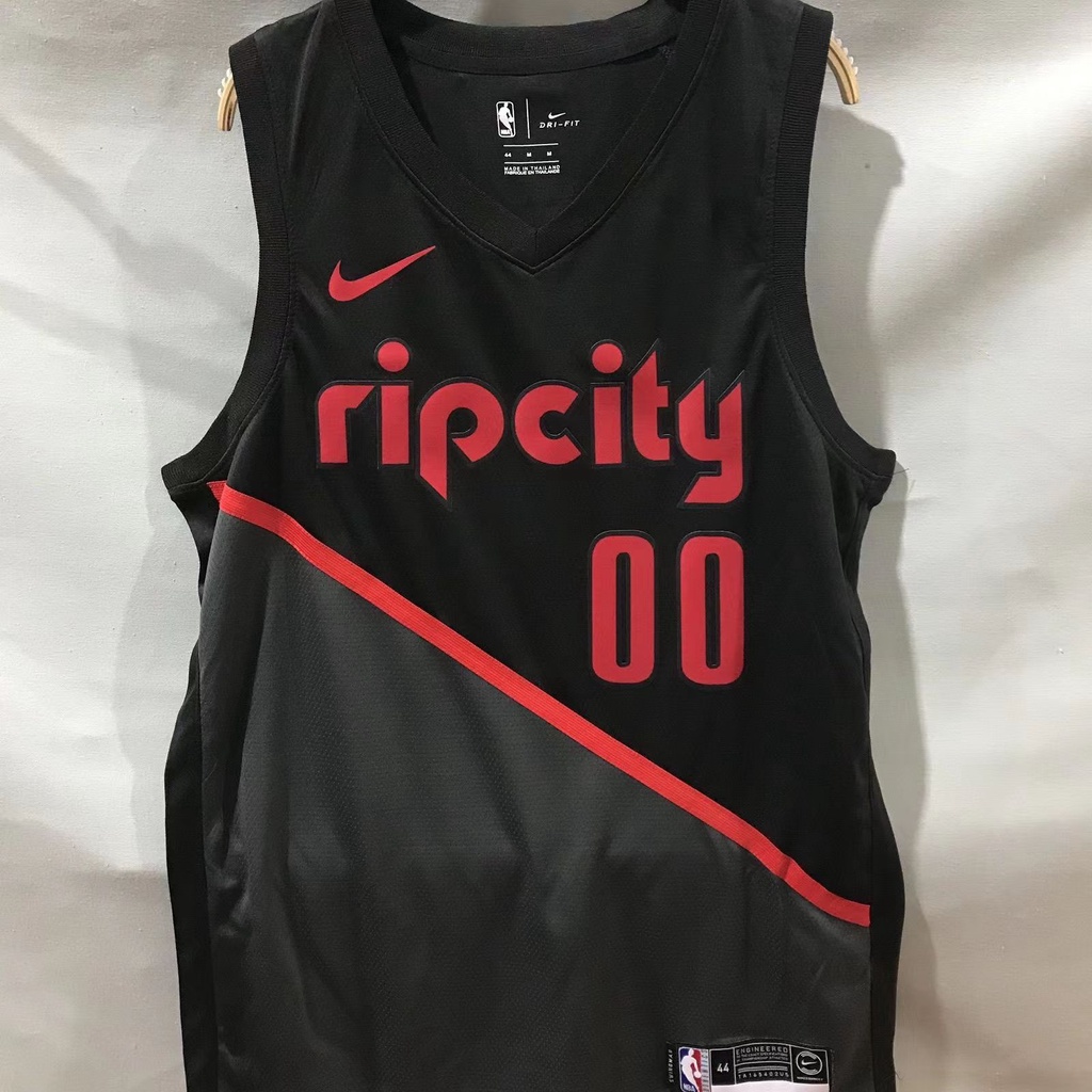 เสื้อเบลเซอร์ Nba Portland Trail สําหรับผู้ชาย 2018-19 #00 เสื้อกีฬา Carmelo Anthony สีดํา