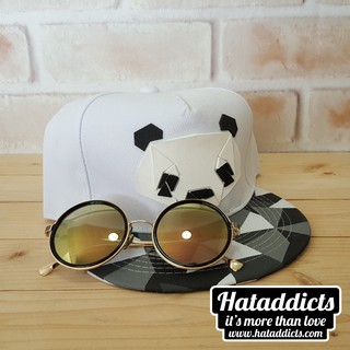 หมวกแฟชั่น hiphop ลาย panda สีขาว