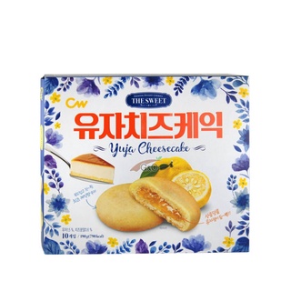 cw chewy yuja cheese cake 190g คุกกี้เกาหลีรสชีสเค้กสอดไส้แยมส้มยูสุ 청우 유자치즈케잌