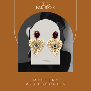 MA493: Eden Earrings | Mystery Accessories ต่างหู ตุ้มหู ต่างหูหัวใจ ต่างหูสีทอง ต่าหูแฟชั่น