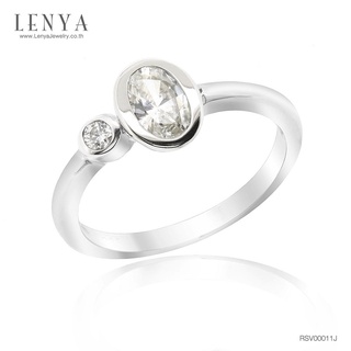 Lenya Jewelry แหวน LENYA ETERNAL ประดับด้วย SWAROVSKI ZIRCONIA ดีไซน์น่ารักเรียบหรู ตัวเรือนเงินแท้ชุบทองคำขาว