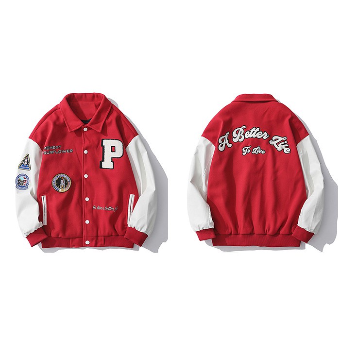 Varsity Jacket - Varsity Bomber Jacket - เสื้อแจ็คเก็ตเบสบอล Varsity สําหรับผู้ชายและผู้หญิงพร้อมเย็