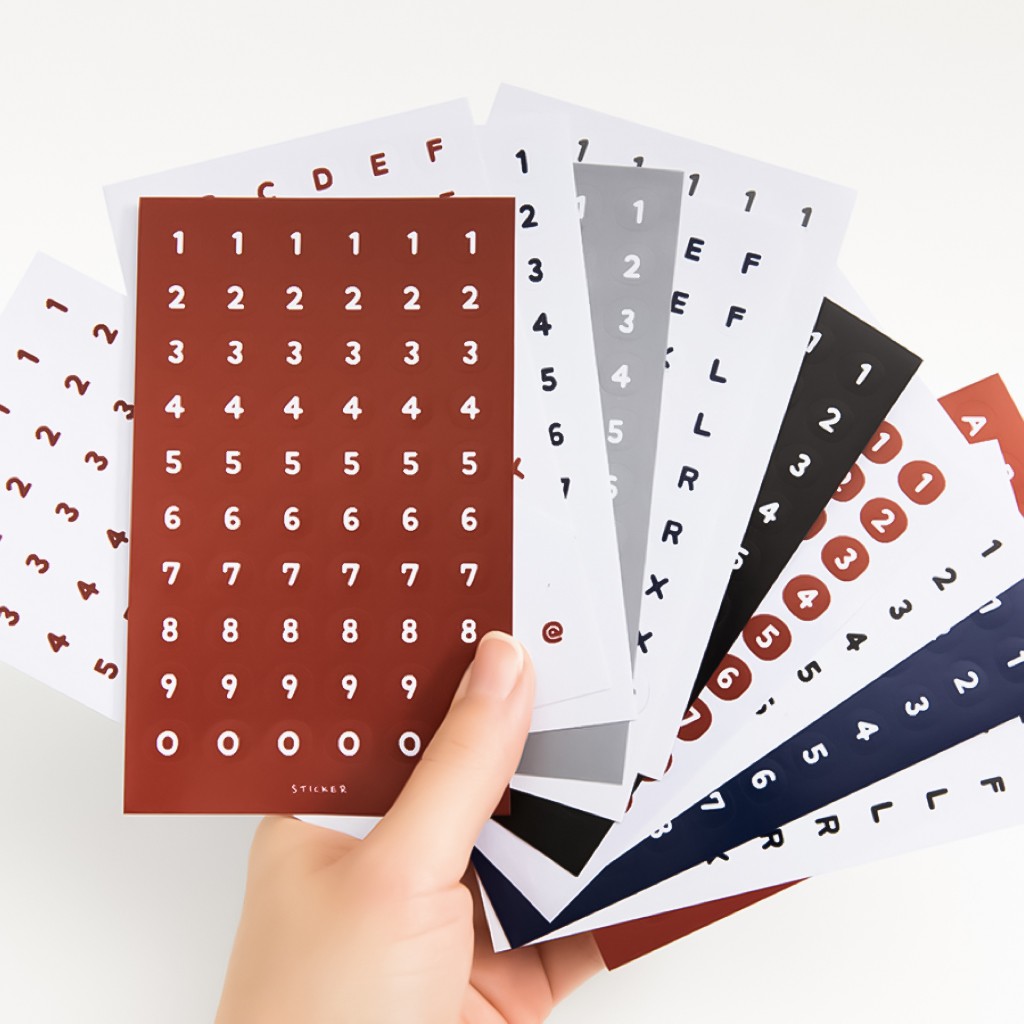 SALE สติกเกอร์ + กระดาษโน๊ต Simple Text Sticker & Memo Letter Number DIY สติ๊กเกอร์ mimisplan