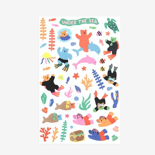 Jelly Bear Sticker - 29 Under the sea สติกเกอร์หมีจิ๋ว จาก Dailylike ลิขสิทธิ์แท้