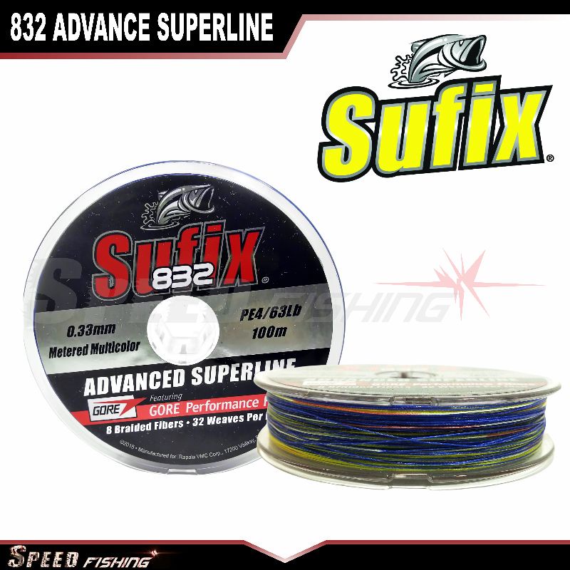 Pe Sufix 832 X8 Superline ขั้นสูงหลากสี 100 ม. เชื่อมต่อ