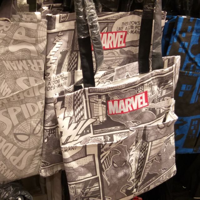 Marvel ถุงผ้ามาร์เวล กระเป๋าMarvel กระเป๋าผ้า Miniso X Marvel
