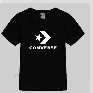 แขนสั้นพิมพ์ลาย►△เสื้อยืดแฟชั่น  (Converse)  เสื้อคอกลม ผ้าคอตตอลหนานุ่ม 100% สวมใส่ได้ทั้งหญิงและชาย