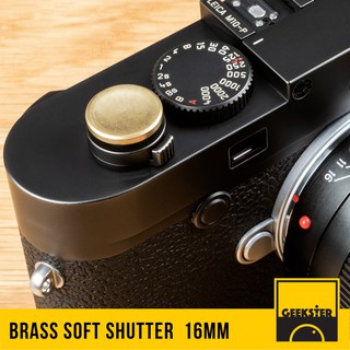 ปุ่ม Soft Shutter ทองเหลือง แท้ เว้า 16mm ( Brass Soft Release Shutter Button / Leica M / ปุ่มชัตเตอร์ )