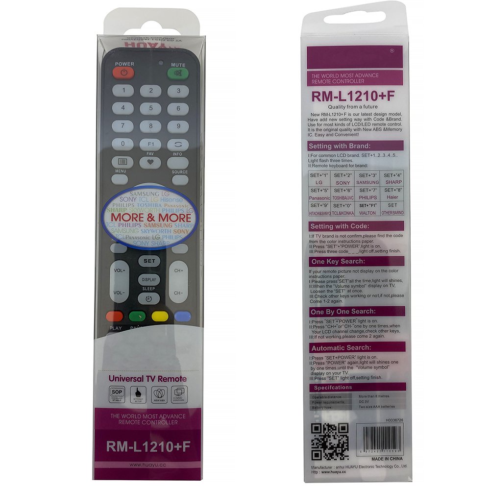 Universal Prestiz Devant Huayu RM-L1210+E RM-L1210+F RM-L1210+D LCD LED TV PWEDE Pensonic Dveant Cob