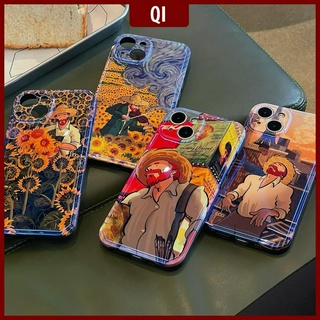 [พร้อมส่ง] เคสโทรศัพท์มือถือ ขอบเอียง ลาย Van Gogh สําหรับ IPhone 14Pro Max 11 12 13Pro Max