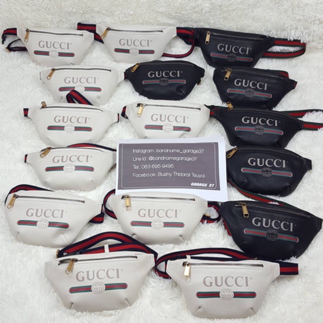 Review New Gucci belt bag logo print mini size 90 ราคาเท่านั้น ฿23,500