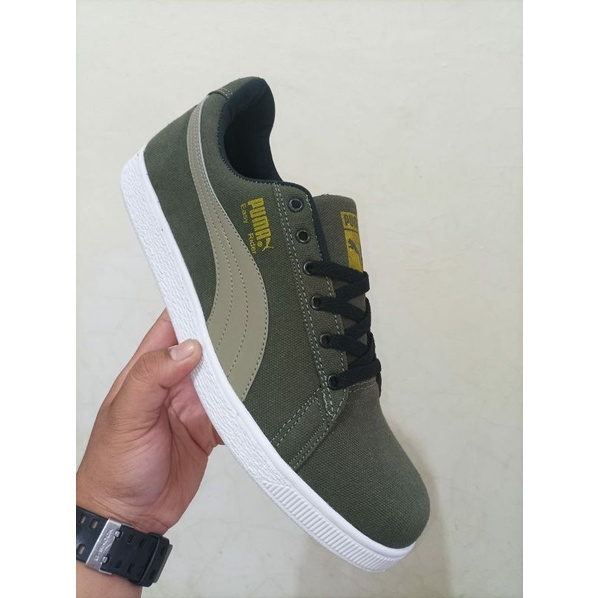 รองเท้าผู้ชายขนาด JUMBO BIG SIZE 45 46 47 48 รองเท้าผ้าใบสีเขียว ARMY ผู้ชายขนาดใหญ่