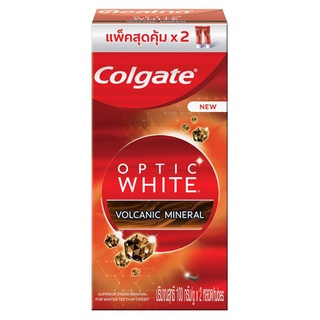 Colgate(คอลเกต) คอลเกต ยาสีฟัน อ๊อฟติค ไวท์ โวลคานิค มิเนอรัล 100 ก. แพ็ค 2 Colgate Optic White Volcanic Mineral Toothpa